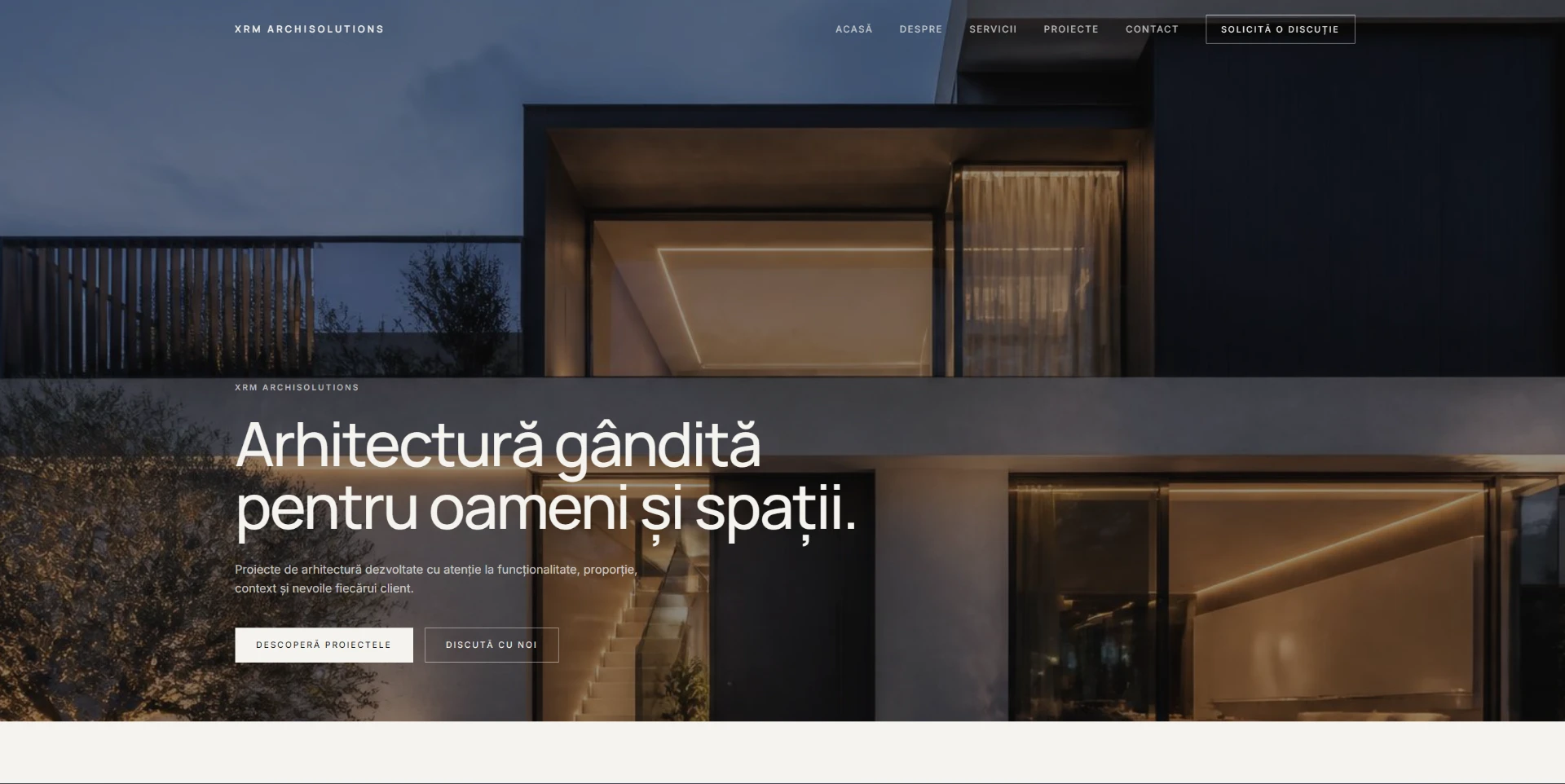 Screenshot din proiectul Firmă de Arhitectură