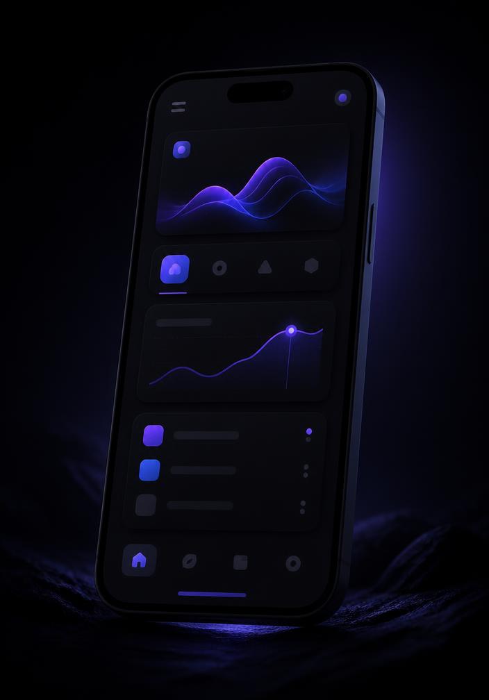 Mockup al unui website pe telefon
